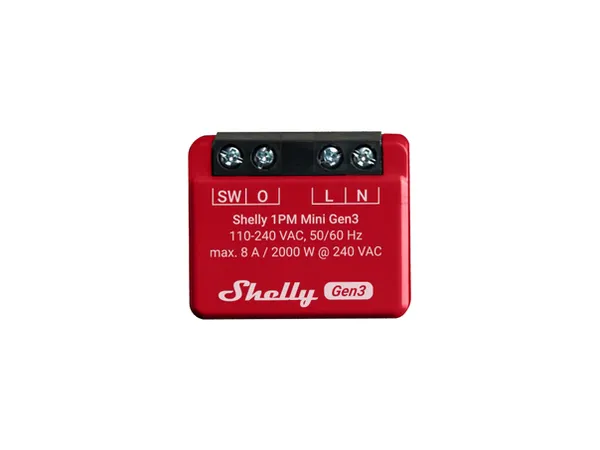 Shelly 1PM Mini GEN3 - Relay Switch with Power Metering 1 x 8A (WiFi, Bluetooth)